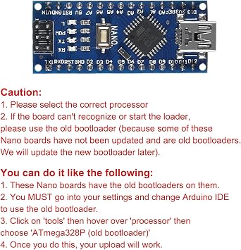 4Pcs for Nano V3.0 ATmega328P Module CH340G 5V 16M Mini USB Micro Controller Development Board with PIN Headers(Without USB Cable)