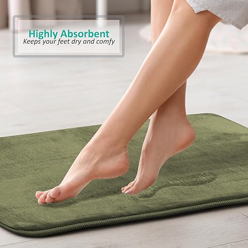 Miniatura 2 de Clara Clark tapete para baño, regadera o tina, de gomaespuma, negro, antiderrapante, Verde salvia, S L