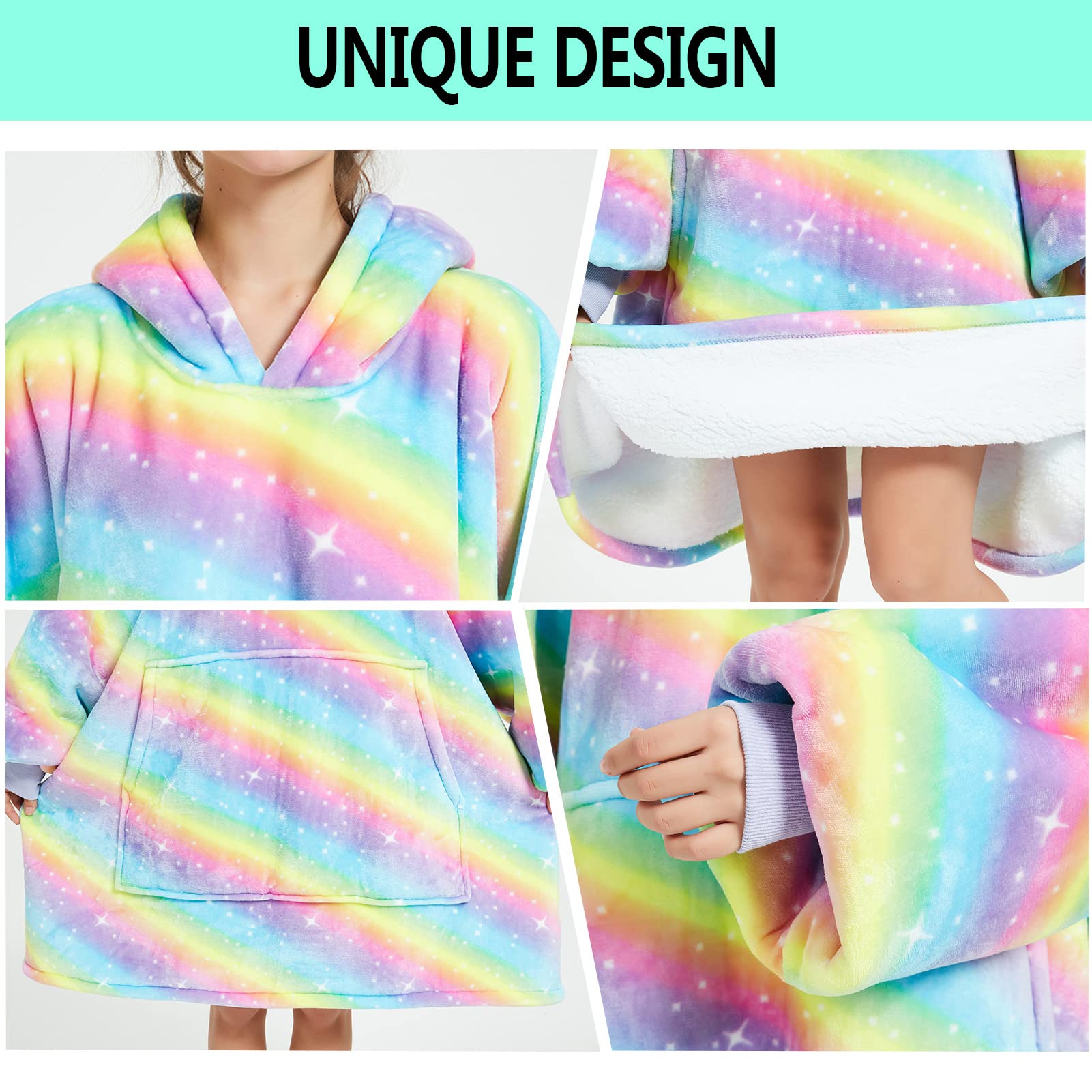 Felpa con Cappuccio Sherpa Oversize Pullover Sweatshirt, Felpa con Coperta Ultra Morbida Confortevole Blanket Hoodie per Adulti Uomo Donna