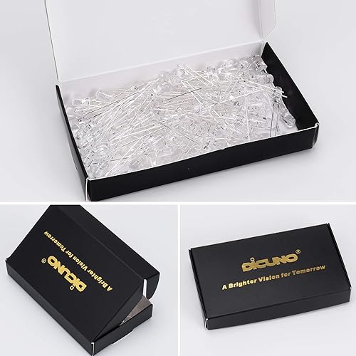 Miniatura 4 de DiCUNO 100 piezas de diodo LED de parpadeo lento multicolor RGB de 0.197 in, diodos emisores de luz cambiantes intermitentes multicolor, 2 pines