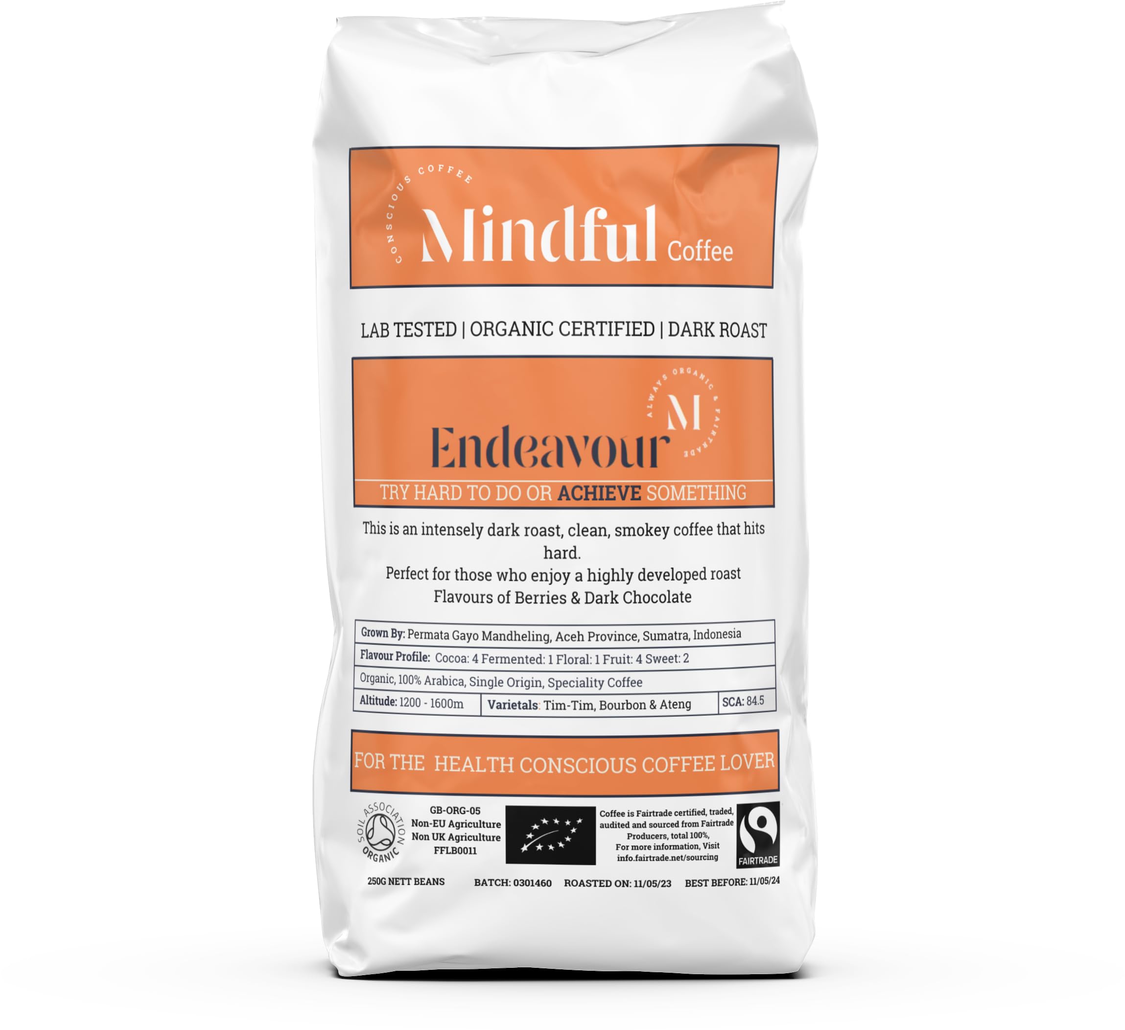 Endeavour | Dark Roast | Mycotoxin Free - Lab Tested | Freshly Roasted (Cafetiere, 250g)
