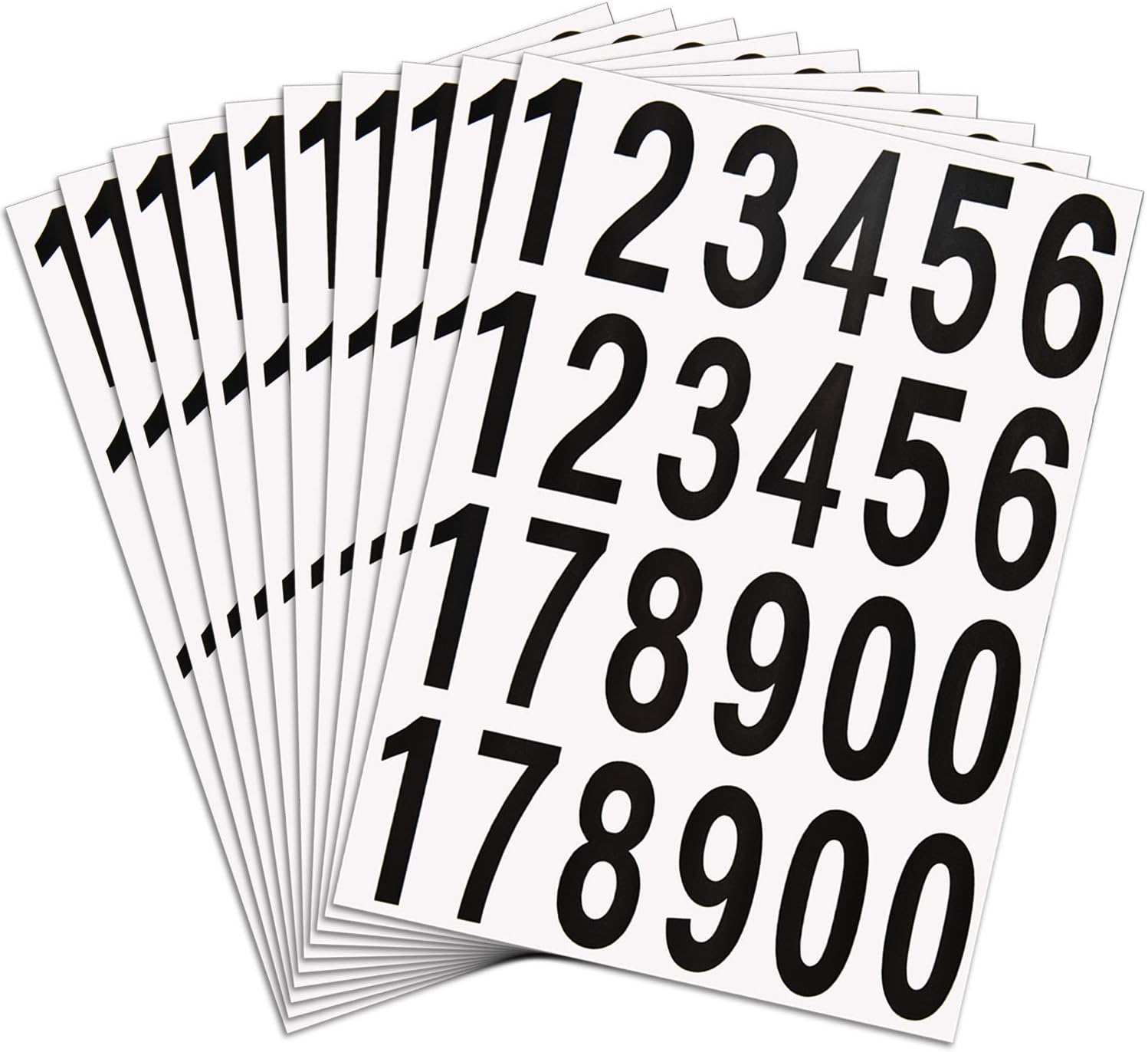 Outus 240 Pieces 10 Sheets Mailbox Numbers Stickers Self Adhesive Vinyl Numbers for Residence and Mailbox Signs (2 Inch, Black on White)
