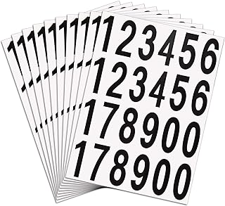 Outus 240 Pieces 10 Sheets Numbers Stickers Mailbox Numbers Self Adhesive Vinyl Numbers for Residence and Mailbox Signs (2...