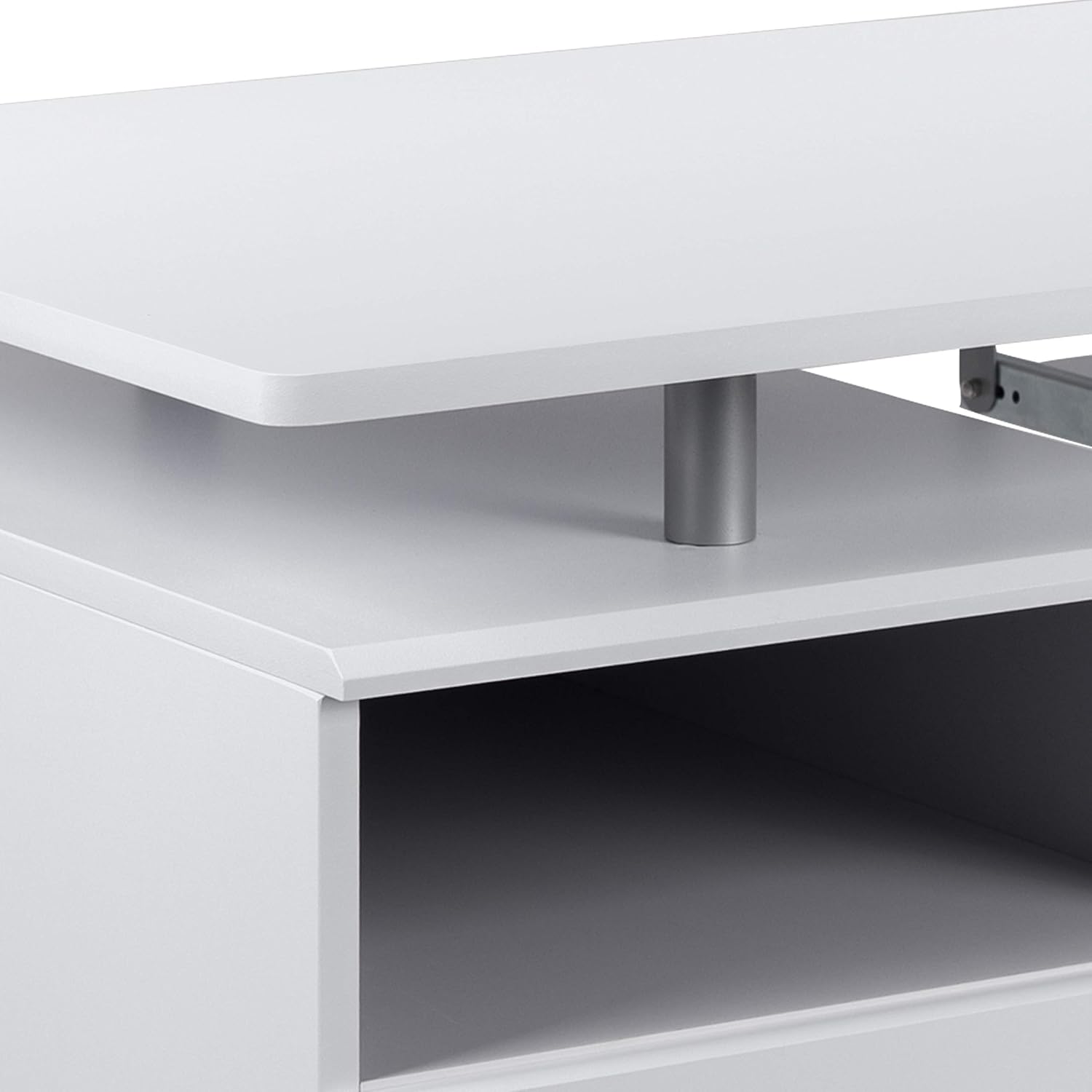 EMMA + OLIVER White Desk with Three Drawer Single Pedestal and Pull-Out Keyboard Tray