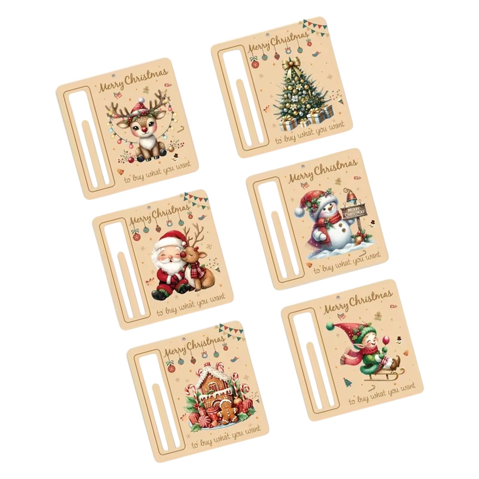 Tsophreniq Of 6 Oaken Christmas Tree Ornamentation Artisanal Green Holiday Garnishes for Painting and Celebratory Present Offering Easy Suspend Addons