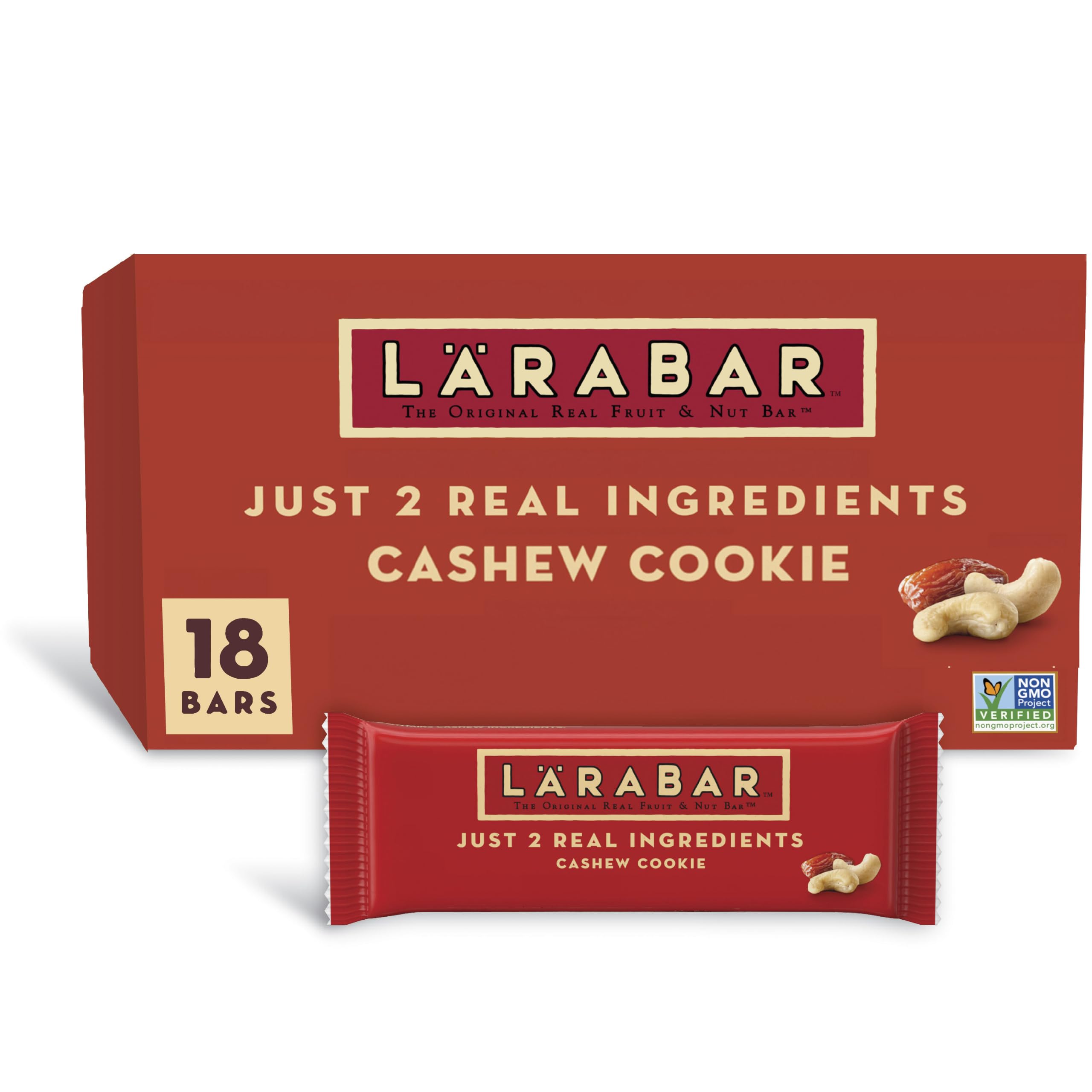 Larabar Biscuit aux noix de cajou, sans gluten, végétalien, barre de fruits et de noix, 18 ml