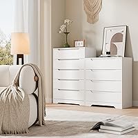 Vista 2 de Cozy Castle Cómoda Moderna de 4 Cajones Organizador de Almacenamiento, Cómodas de Madera y Cajoneras con Riel de Metal Liso, Blanco