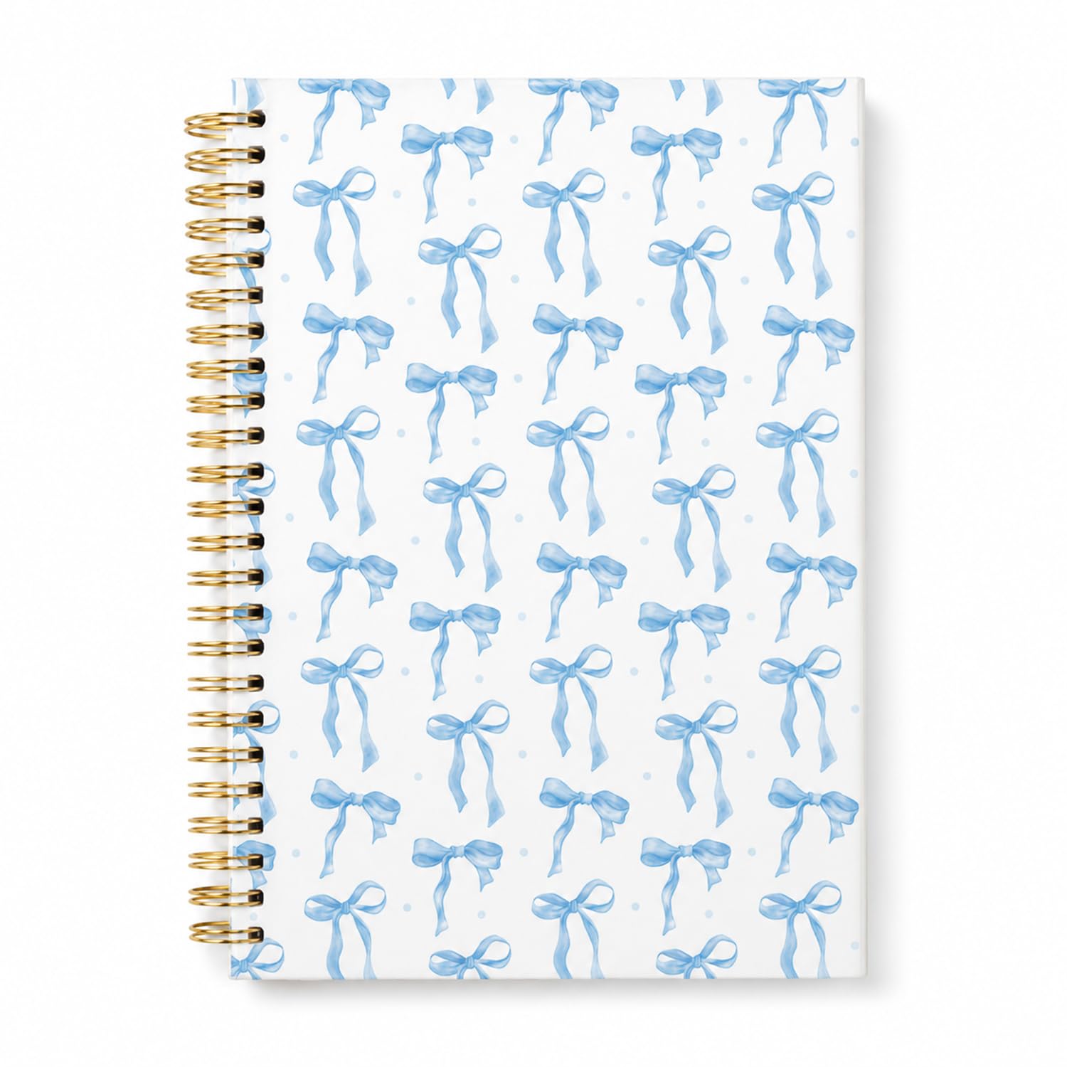 Aurelx Blue Bow Spiral Notebook, A5 Pretty Cute Notebook