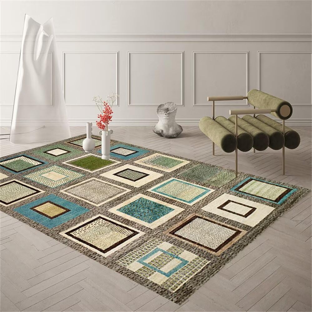 Tapis géométrique moderne lavable grand tapis enfant 200x300 cm résistant