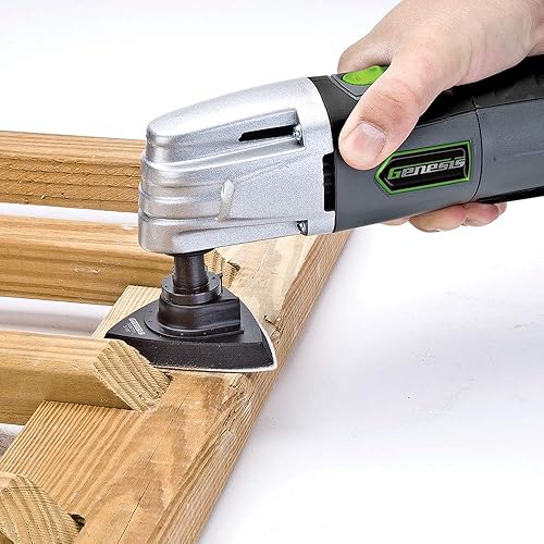 Miniatura 5 de Genesis GMT15A Herramienta oscilante multiusos de 1.6 amperios y kit de accesorios universales de gancho y bucle de 19 piezas con caja de