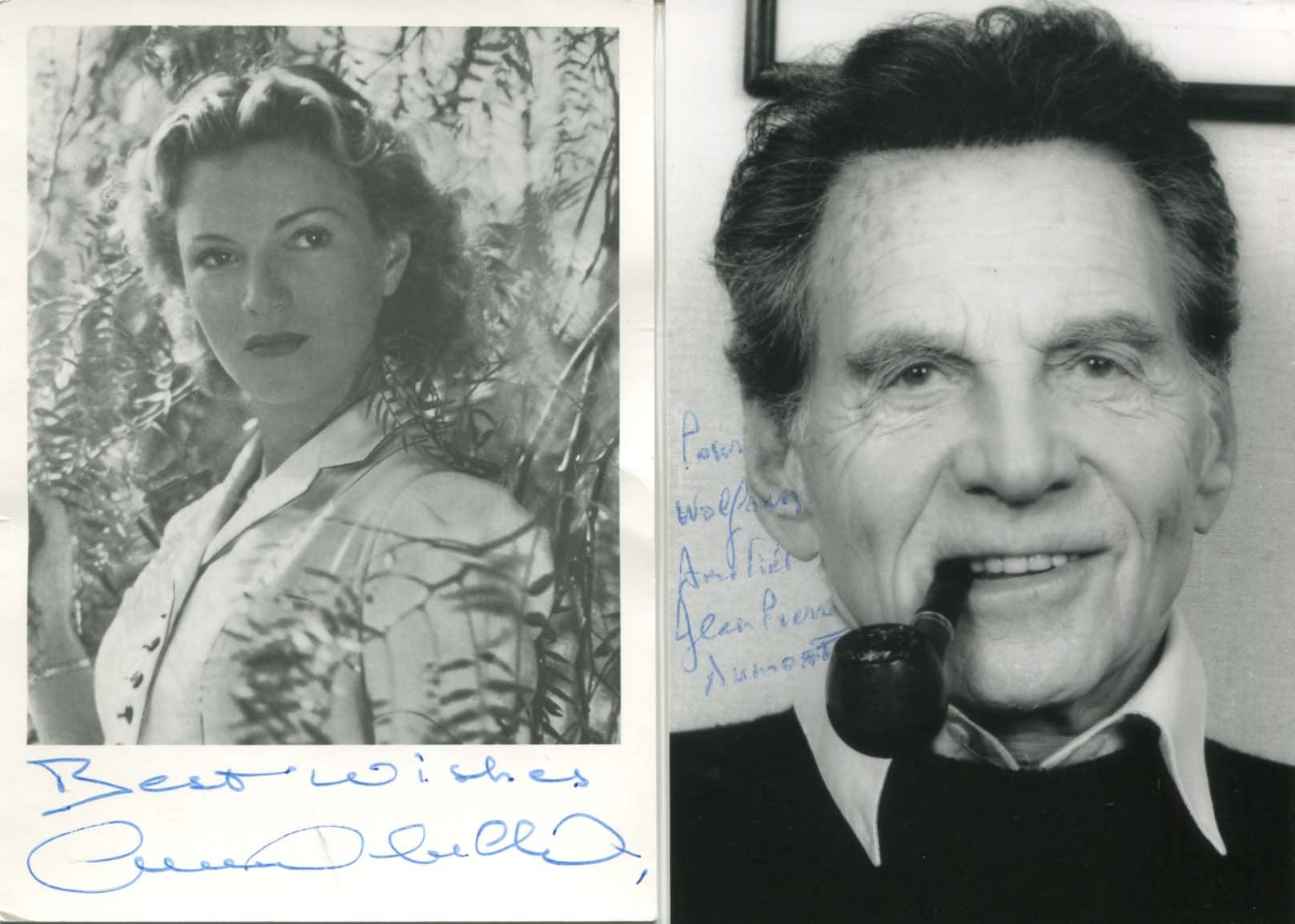 FRENCH FILM Jean-Pierre Aumont & Annabella autographs, two signed photos