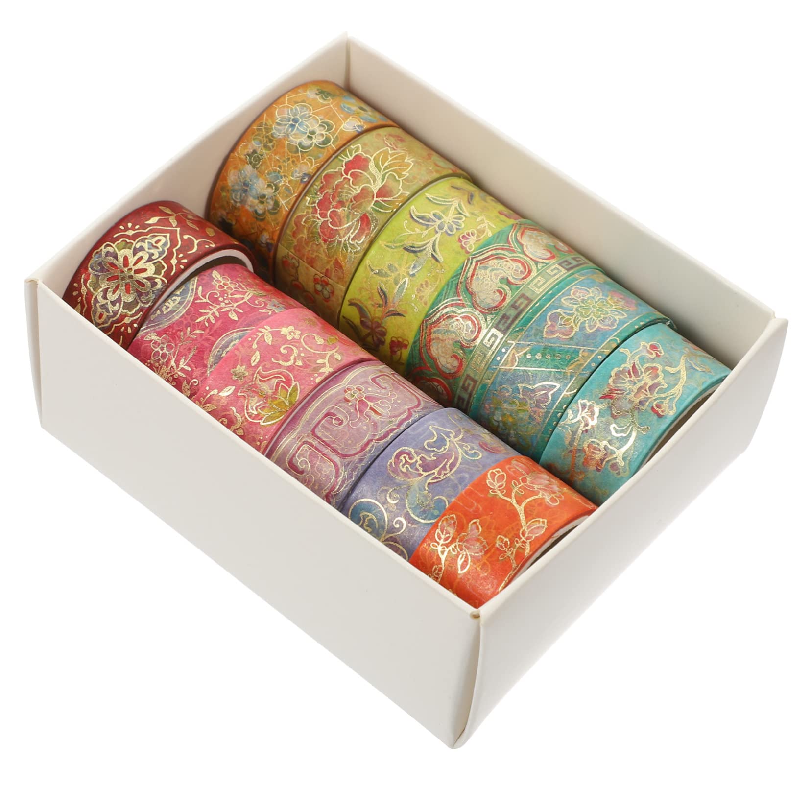 Lurrose 48 Rollos Bolsillo y Papel Etiqueta Engomada del Álbum Bricolaje Cintas Bricolaje Diario Cintas Washi Decorativas Suministros para La Fiesta Las Flores