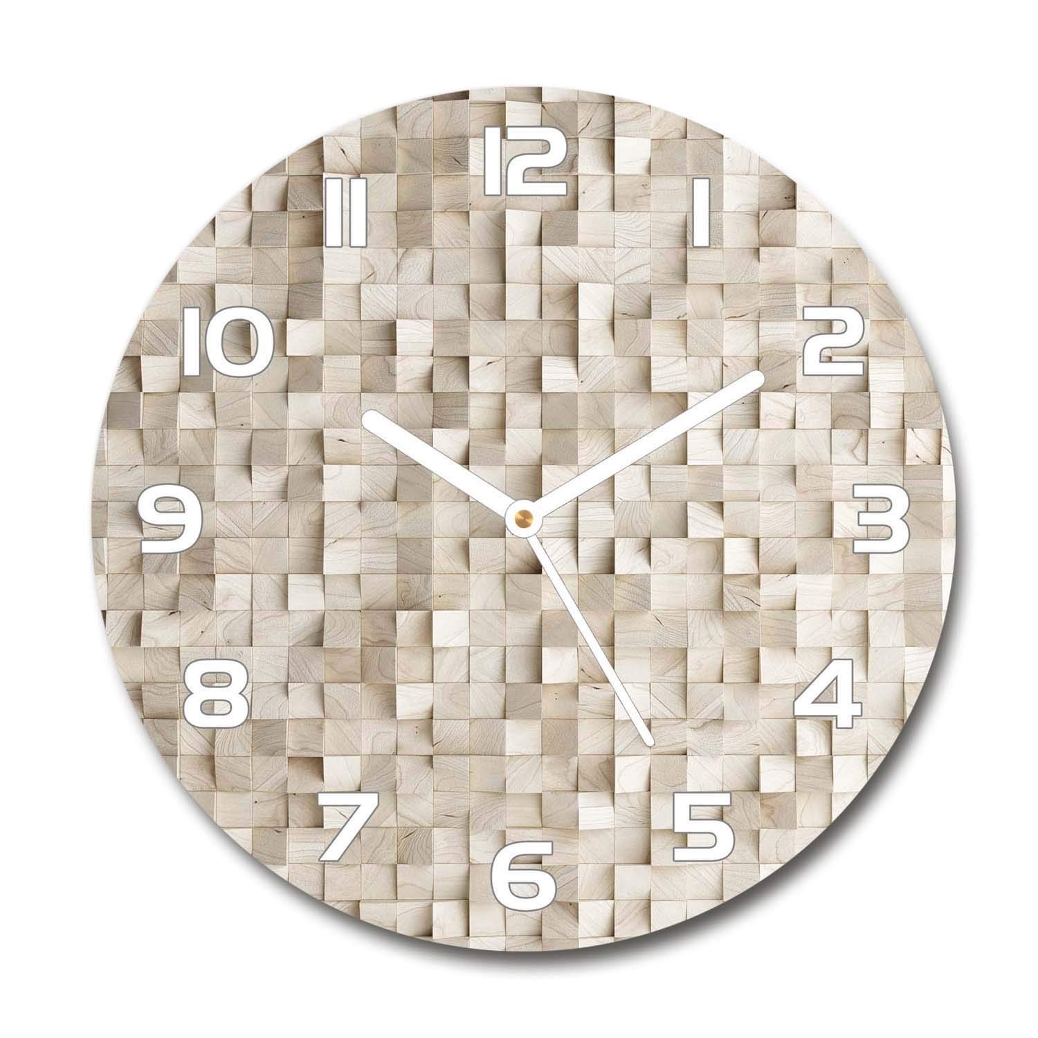 Horloge salon design Tulup 60x60cm silencieuse en verre d'impression cubes