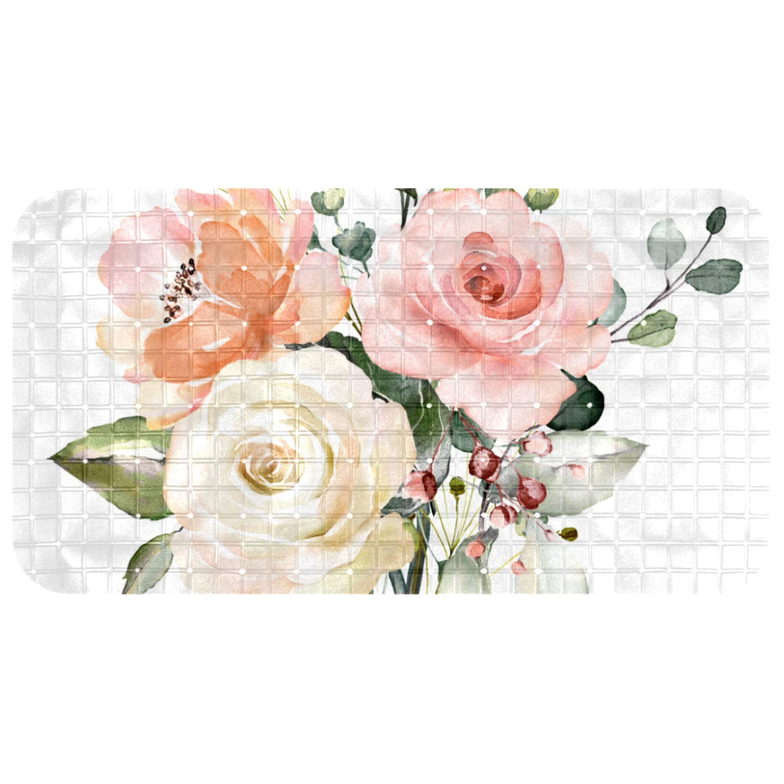 Tapis de baignoire grand format 37,5x68,5 cm antidérapant avec 112 ventouses puissantes