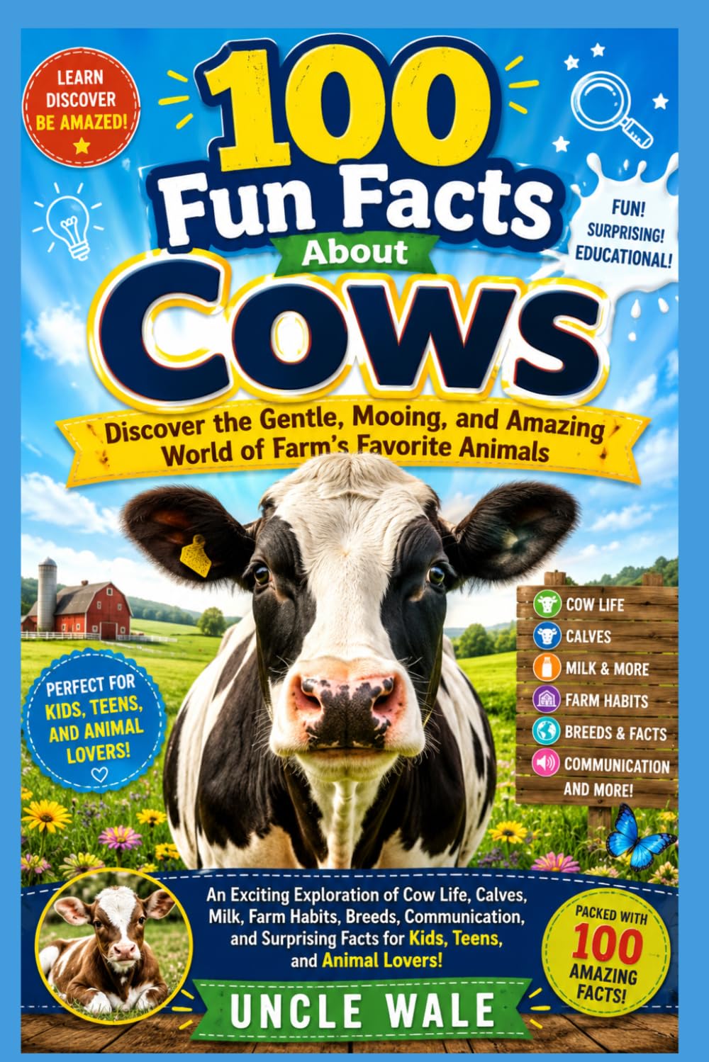 100 Fun Facts About Cows: Discover the Gentle, Mooing, and Amazing World of Farm’s Favorite Animals: An Exciting Exploration of Cow Life, Calves, Milk, Farm Habits, Breeds, Communication, and