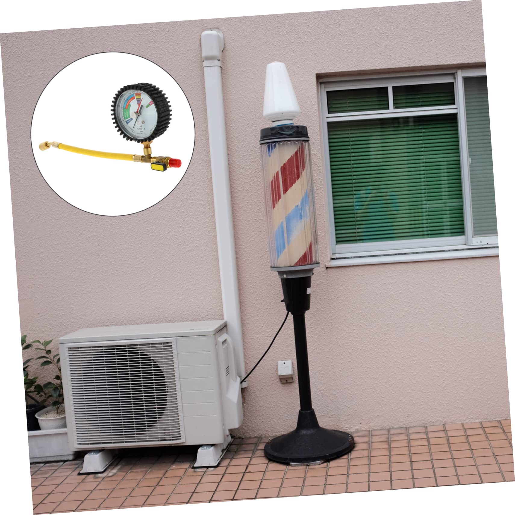 POPETPOP 3 Piezas Manómetro Presión Nitrógeno para Refrigeración con Pantalla Clara y Válvula Esférica Medidor Duradero para Prueba y Detección Sistemas de Aire Acondicionado