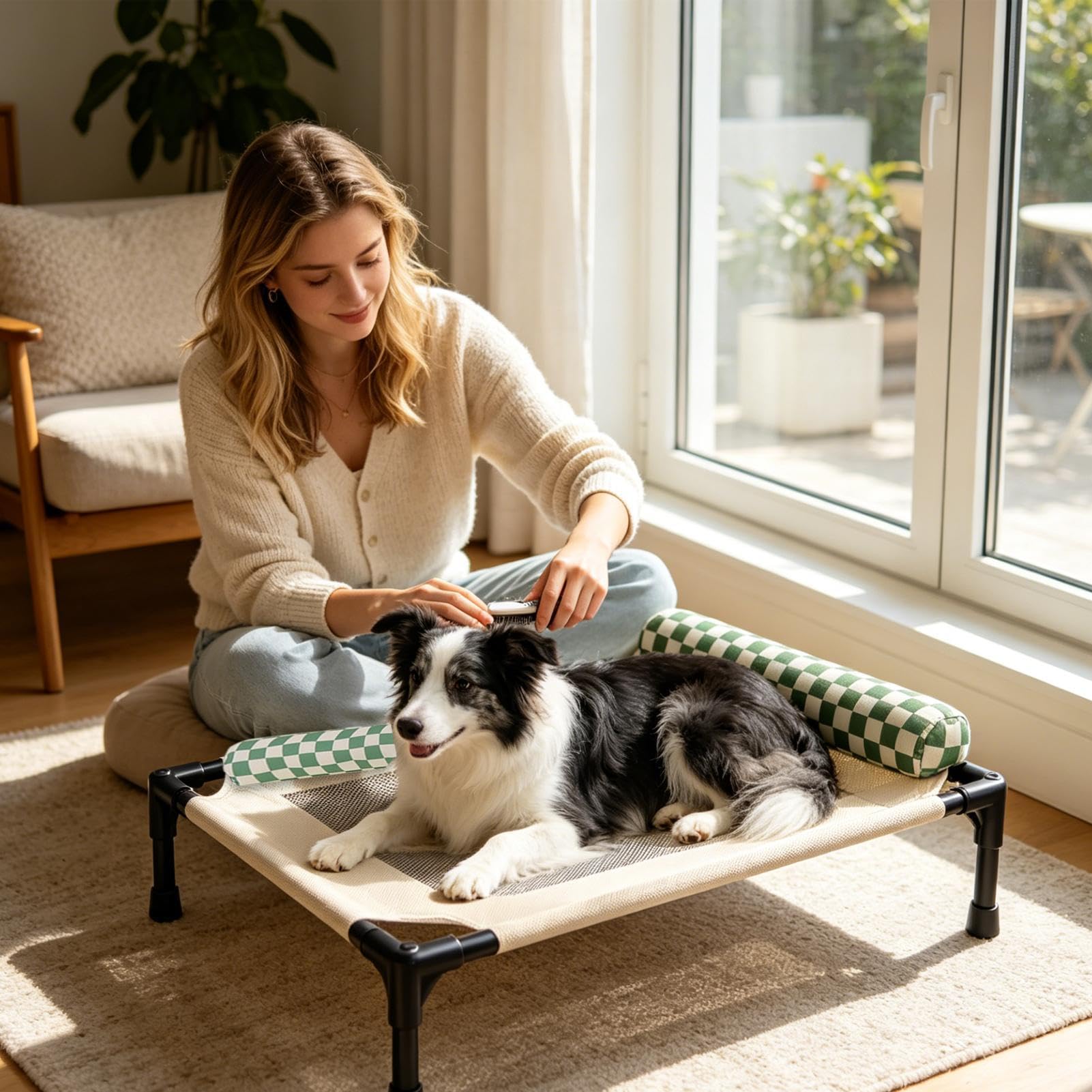 Letto Per Cane All'aperto - Accessori Animali Elevati Staccabili,Letto Elevato Per Animali Con Traspirante Per Cuccioli E Gatti Terrazza Prato Spiaggia Campeggio Casa Comodino Pavimento E Pavimento