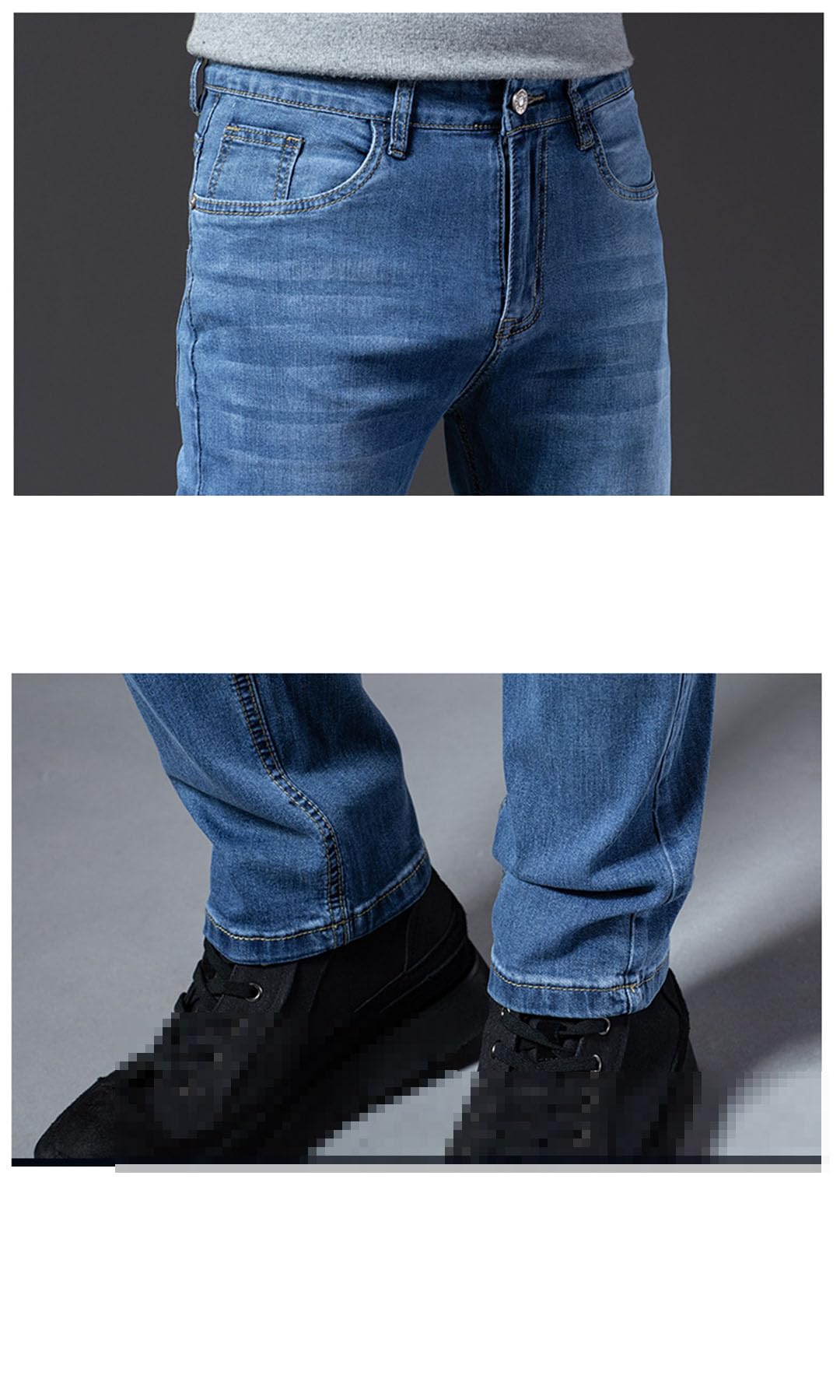 Vogrtcc Jeans para Hombre Business Slim Fit Pantalones De Mezclilla Elásticos De Talla Grande