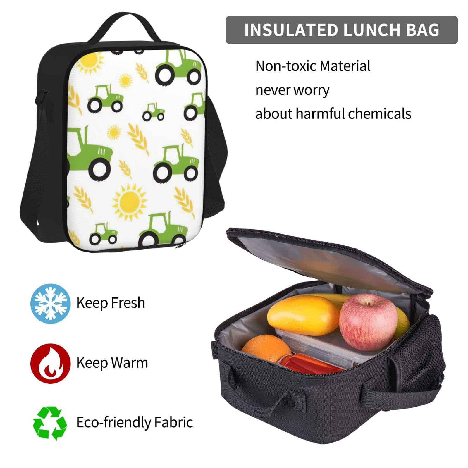 Zaino, borsa portapranzo, astuccio, set da 3 pezzi, per lavoro e