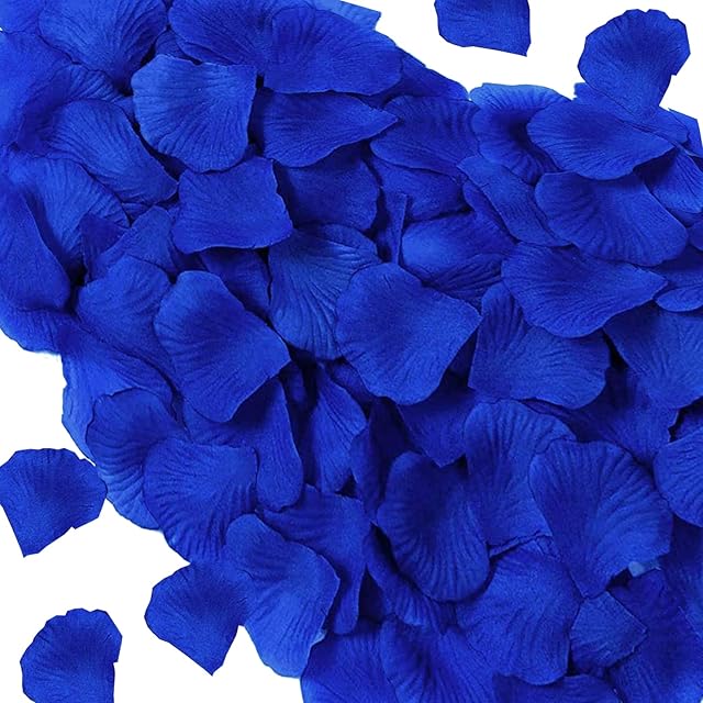 1500 Pcs Silk Flower Rose Petals Artificial Rose Flowers Petals Emulation Rose Petals for Wedding, Proposal,Birthday, Confession, Banquet, Party Decoration.(Blue)