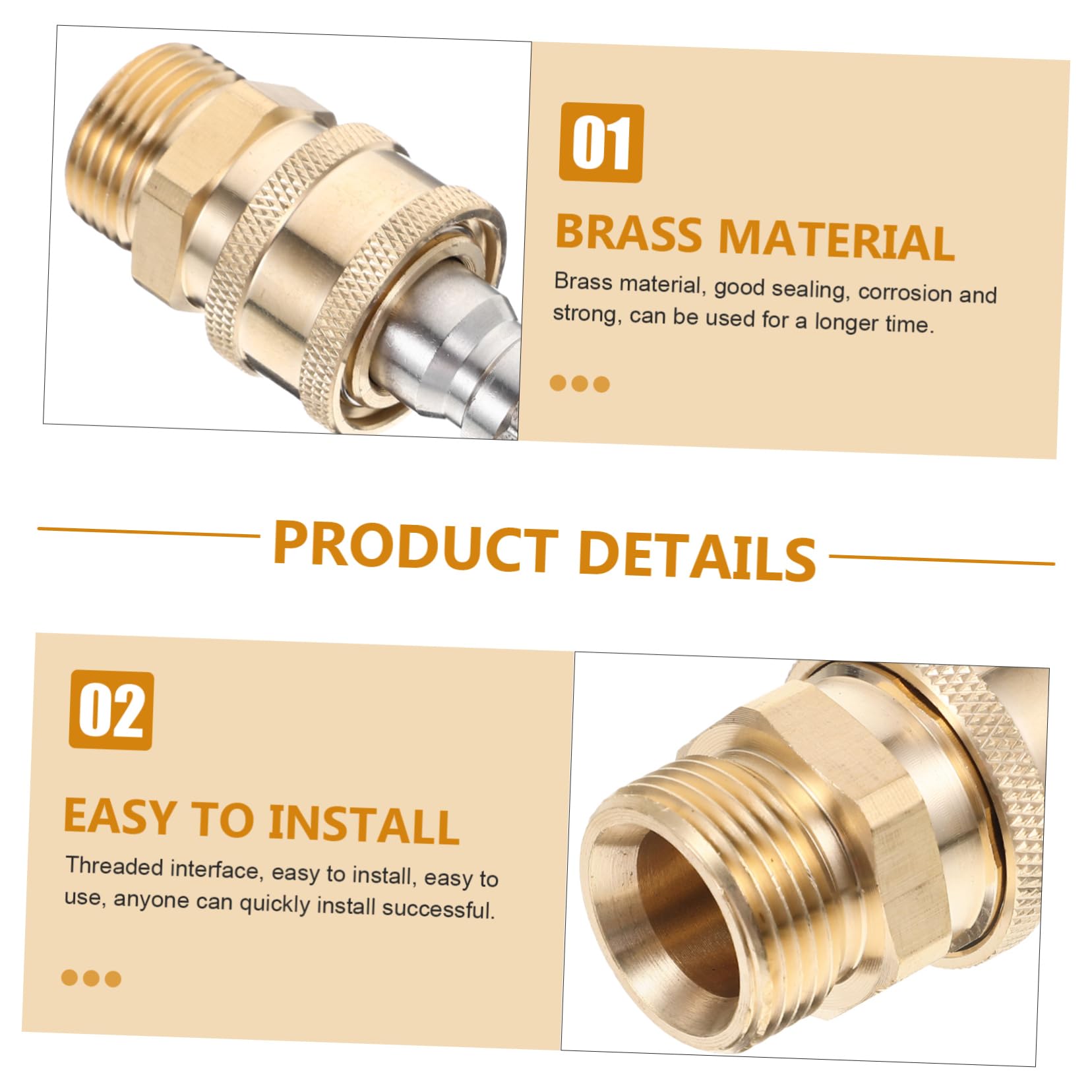Kisangel 4 Juegos De Conector De Conversión De Agua De Alta Presión Cobre M22 A 3/8 Conector Inserto Conector De Conversión De 14 Mm Conector De Grifo Eléctrico Dual Carrete Latón