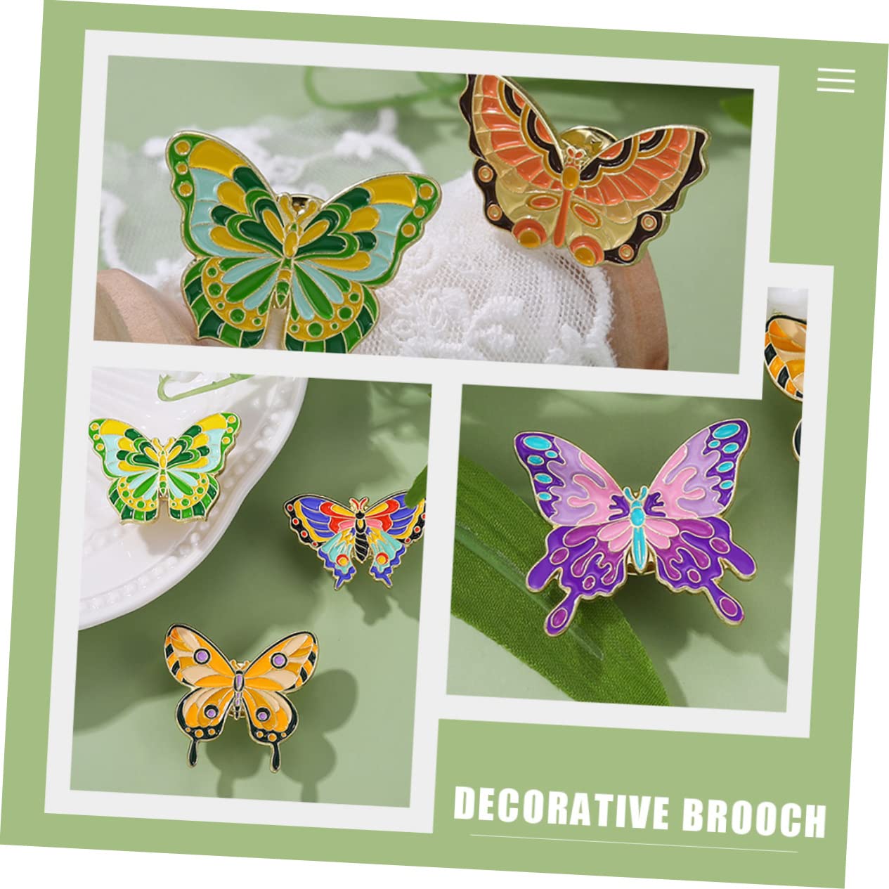 Holibanna 4 Sätze Teiliges Set Bunte Schmetterlingsbrosche Emaille Anstecknadel Für Kleidung Taschen Und Rucksäcke Dekorative Abzeichen Für Frauen Modisches Schmuckzubehör 5 Stück * 4