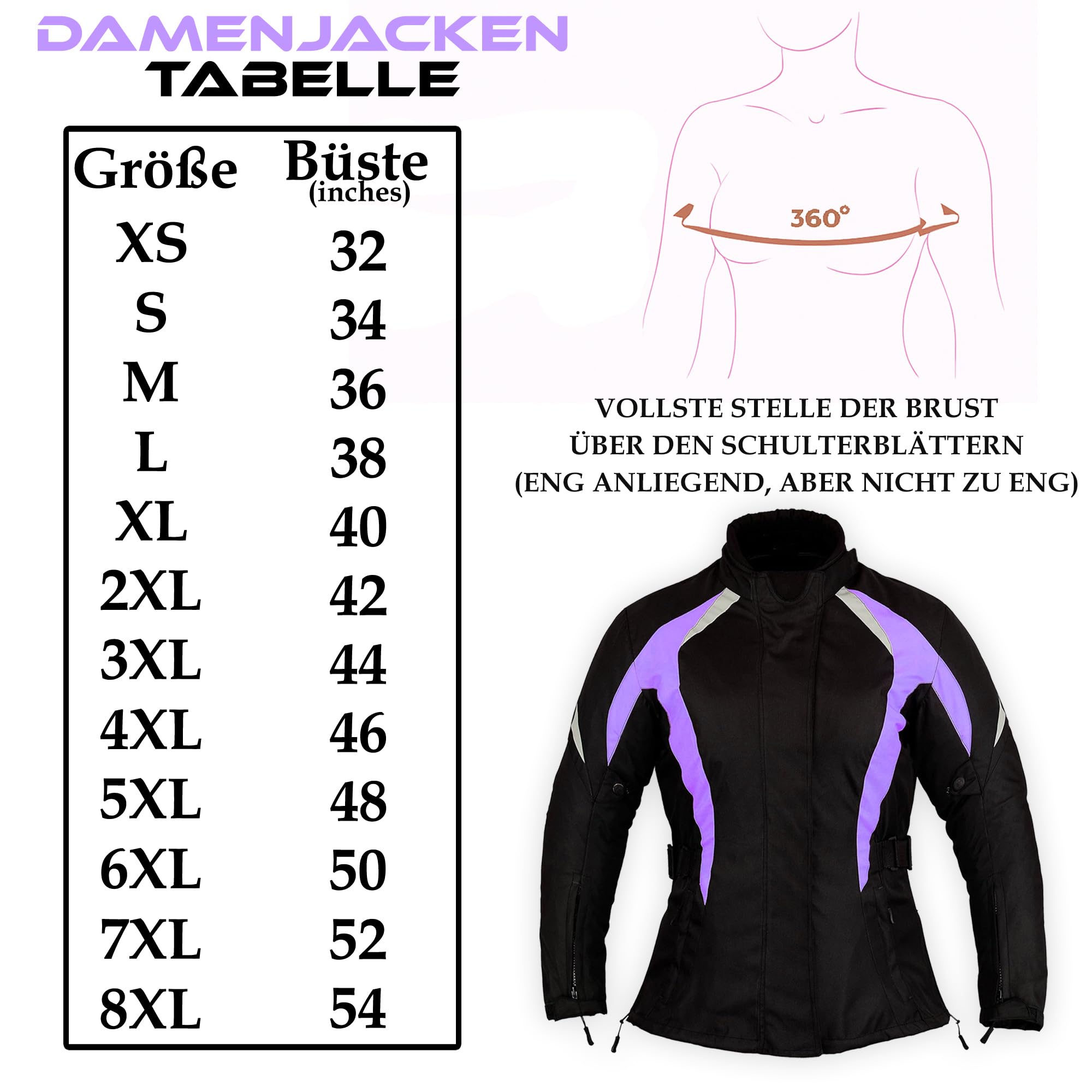 Damen-Motorradjacke mit CE-Protektoren Rosa wasserdicht atmungsaktiv für Sommer und Winter ideal für Mädchen und Fahrerinnen