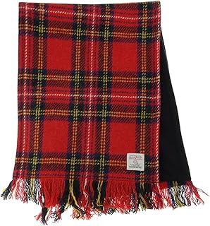 100% Harris Tweed Wool Tartan Scarf, 155cm x 25cm, Fringed & Checkered, Scottish Winter Accessory, Multiple Tartans