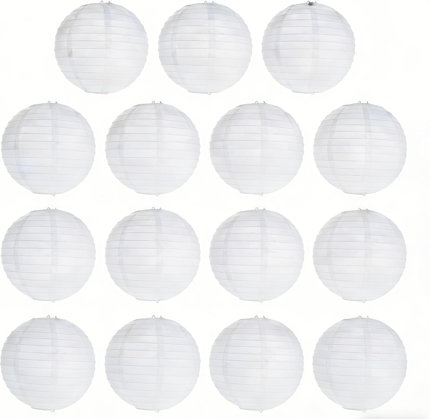 15 Pack White Hanging Paper Lanterns - Multi-Size 12 10 8 6 4 for Wedding Decor, Party Supplies, DIY Crafts and Home Decoration