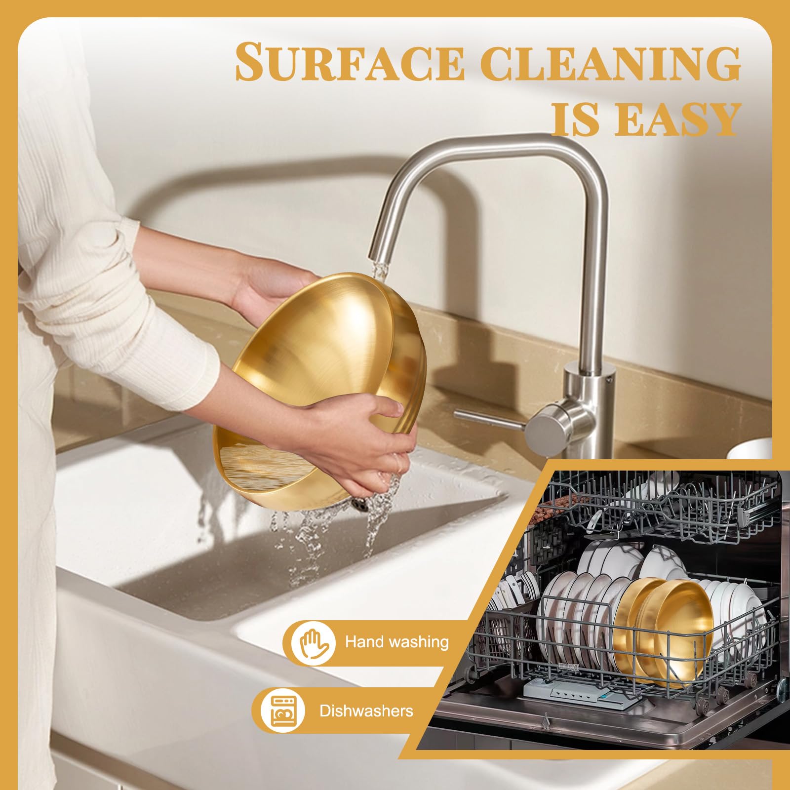 Paquete de 2 cuencos decorativos de acero inoxidable dorado, 7.2 pulgadas de metal para mesa de entrada, decoración del hogar, plato moderno para llaves para mesa de café, encimera de cocina, mesa