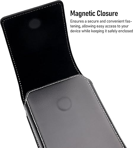 Miniatura 4 de ykooe Funda de cuero genuino para teléfono compatible con iPhone 1615141312 Pro Max & Plus, 17 modelos Air, Galaxy S24S23S21 FE - Clip para cinturón