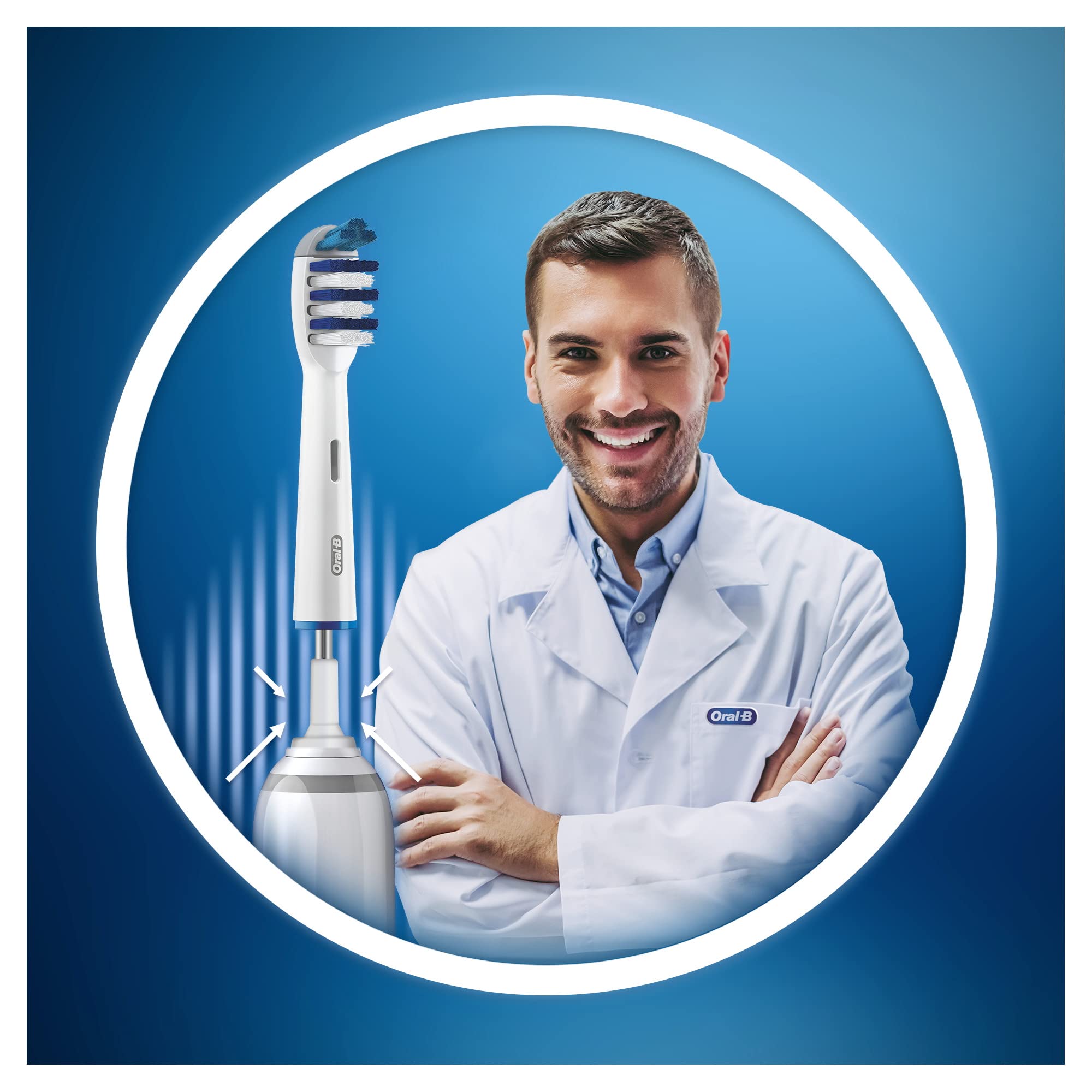 Oral-B Trizone Elektrische Zahnbürstenkopf, 4 Stück, Plaqueentferner, 3 Borstenzonen für die Tiefenreinigung, Weiß