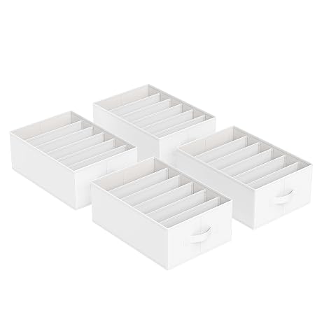 SONGMICS Set of 4 Large Size Wardrobe Clothes Organizers, 6-Compartment Foldable Drawer Organizers… — $23.99 (35% off)