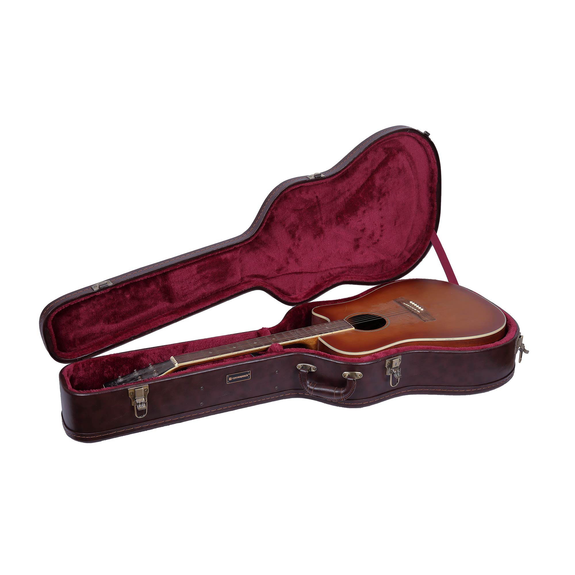 Amazon.com: Crossrock Wooden Dreadnought Acoustic Guitar Case