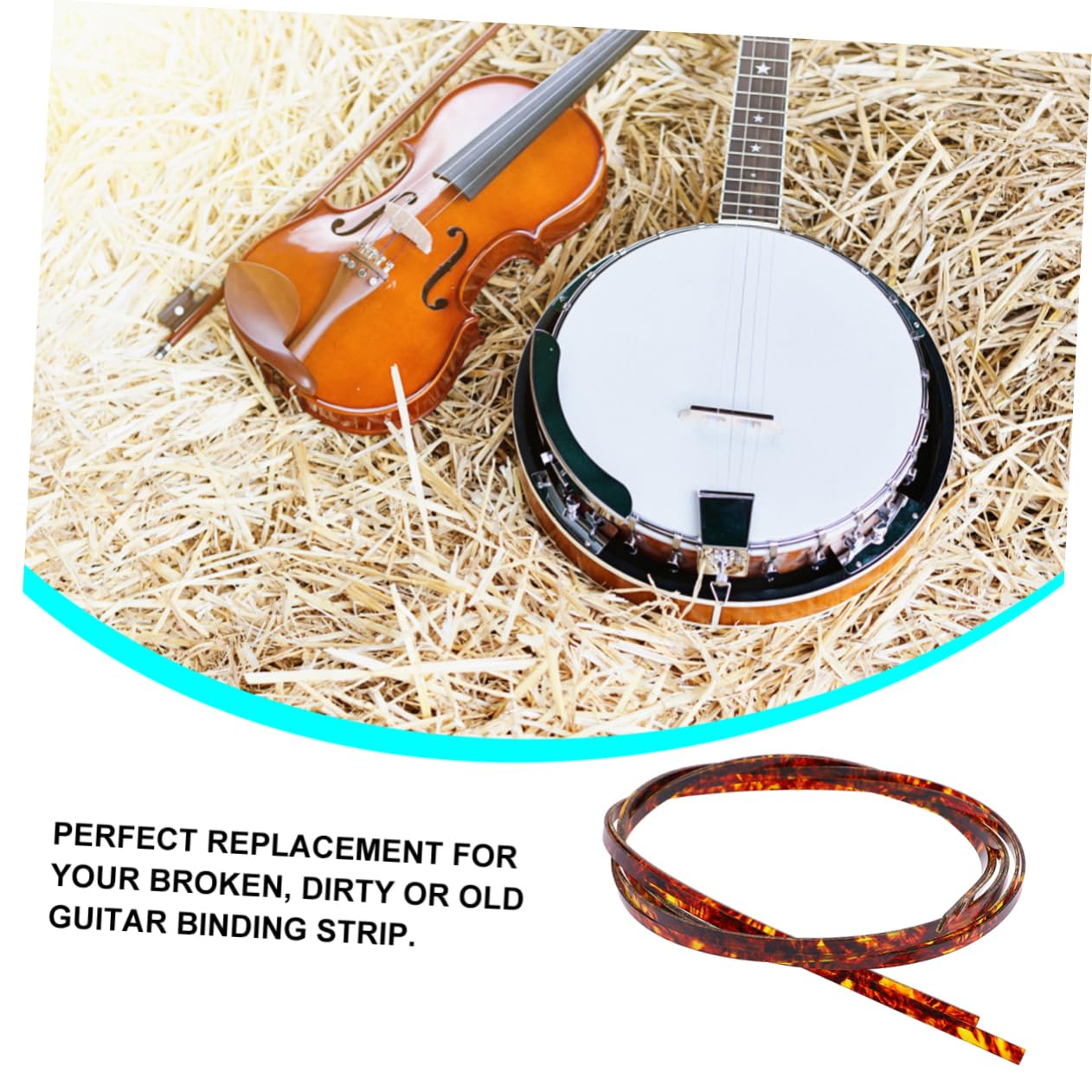 Yardwe Guitar Purfling Strips 2pcs Abs Binding Trim 1650mm Length Edge Inlay for Guitar Repair Kit