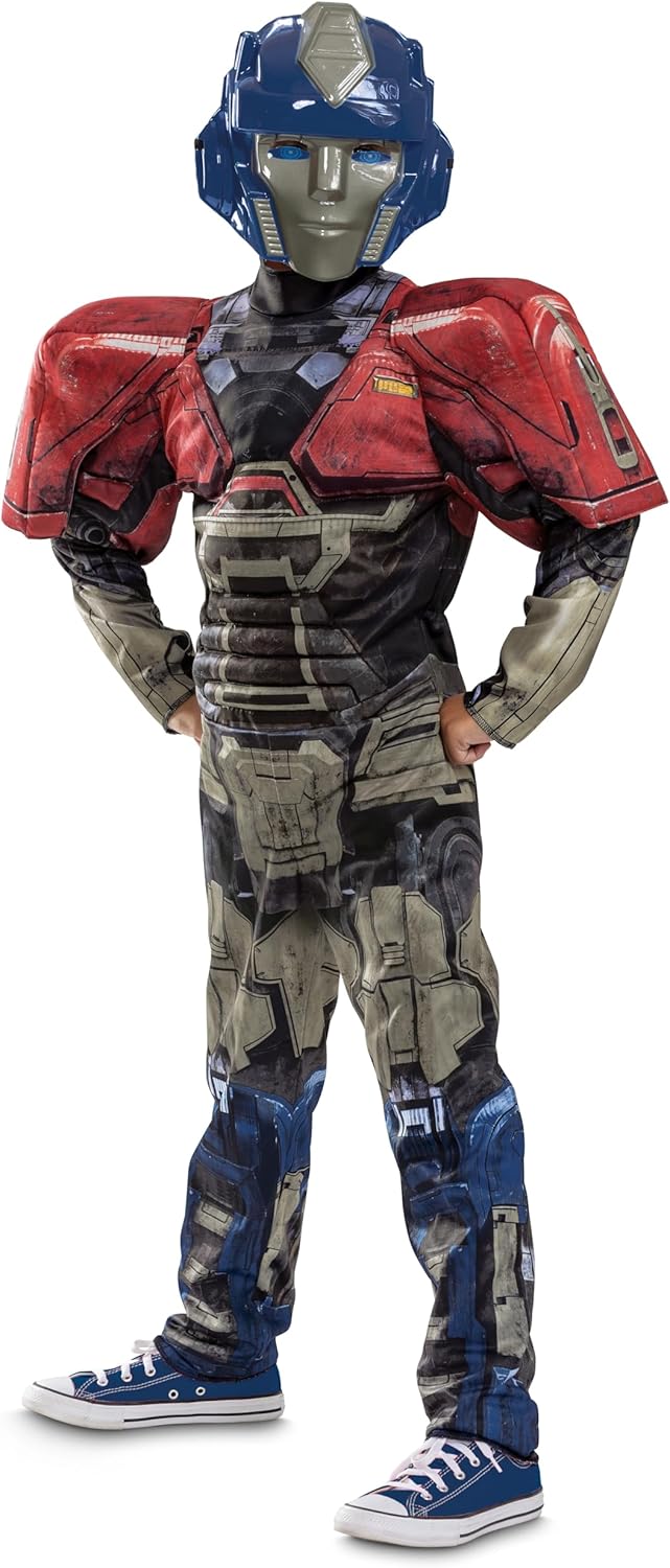Disguise Boys Orion Transformers One Costume, Official Transformers Animated Movie Optimus Muscle Costume for Kids M (7-8) Transformers