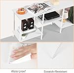 Blanc TV Stand avec stockage pour 50 1 cm TV Centre de divertissement moderne avec étagères de rangement ouvertes 3 Bois de base TV Console Table Media Cabinet pour Salon Chambre Bureau