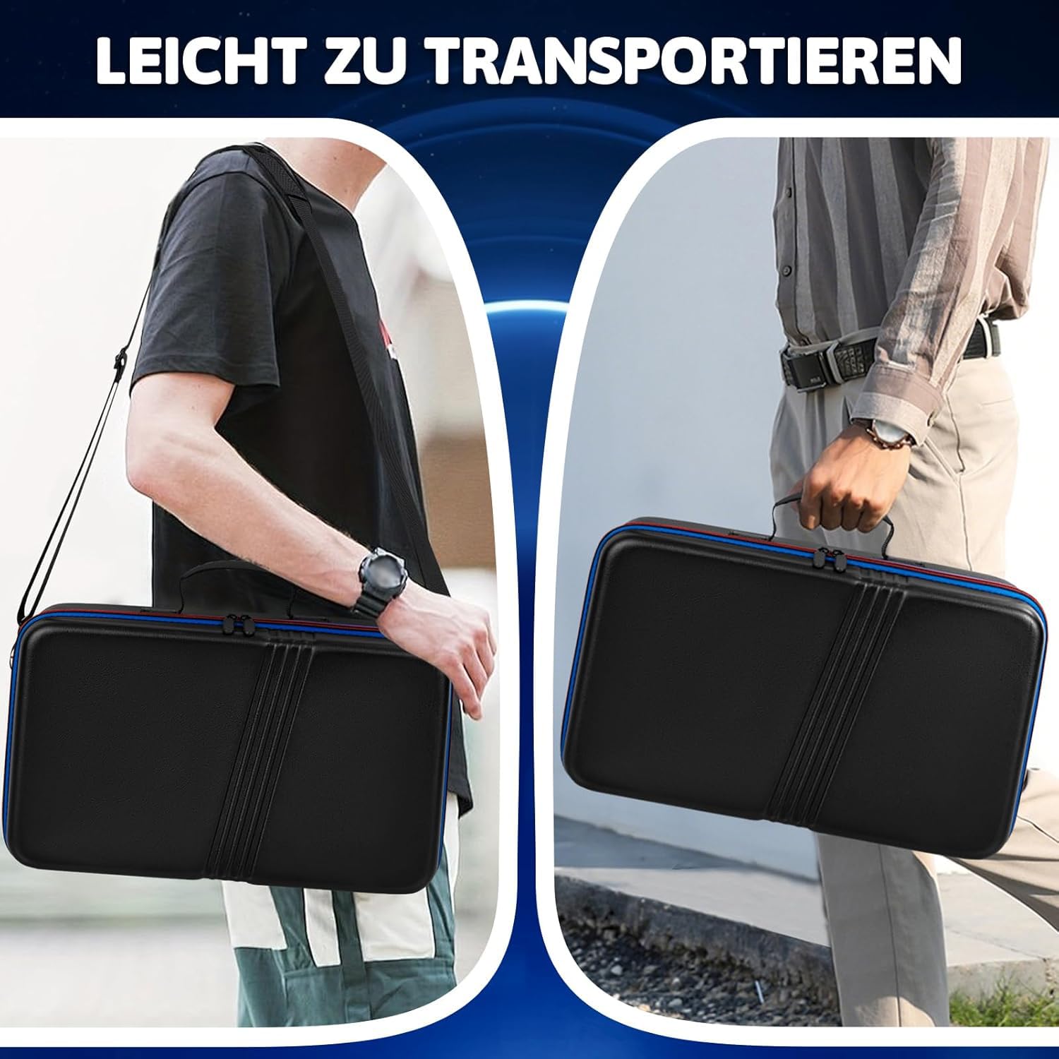 OUUTMEE Custodia per PS5 Pro, custodia portatile, compatibile con PS5 Pro/PS Slim, borsa protettiva con tracolla per console PS5, disco/edizione digitale, schede di gioco, HDMI
