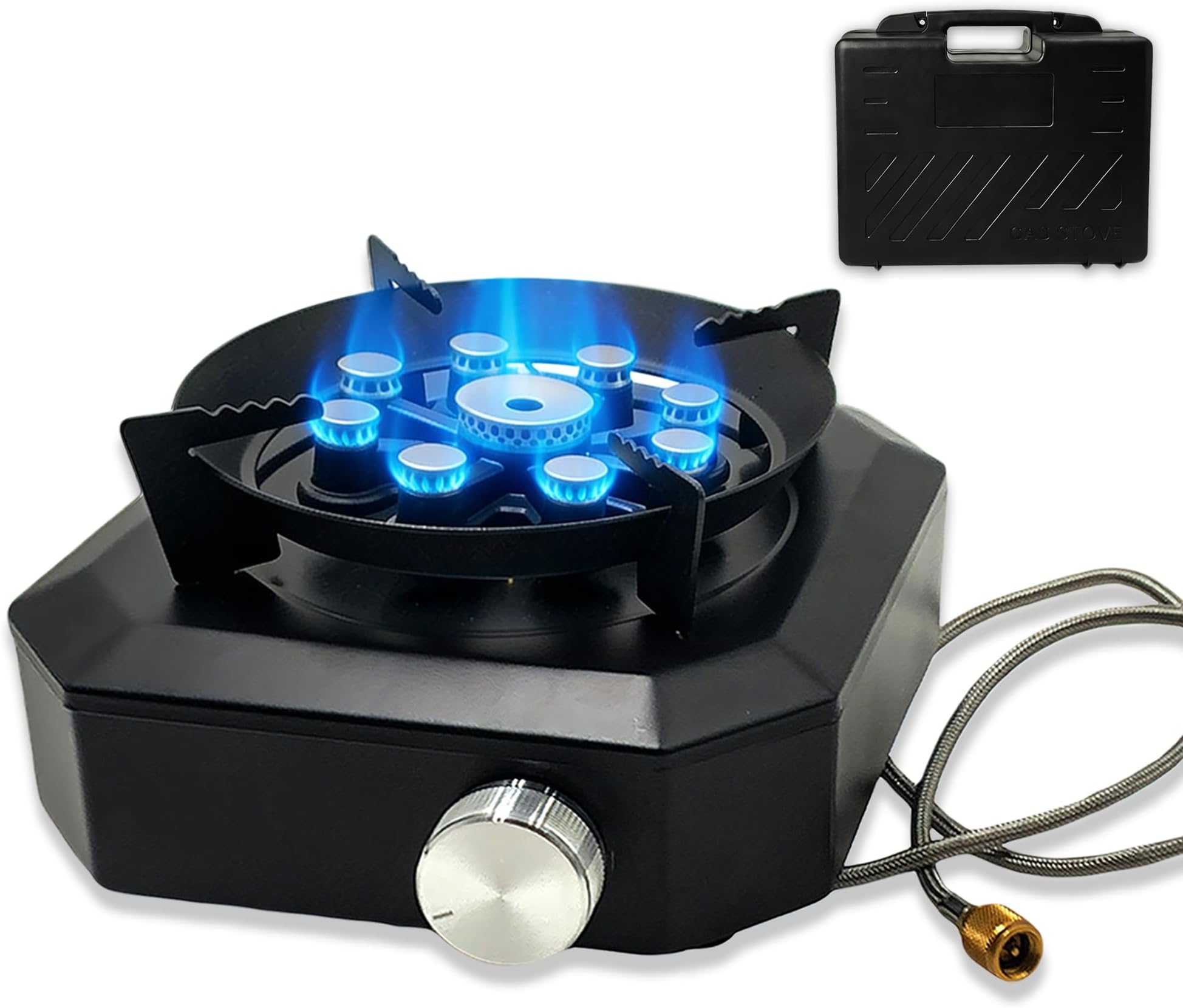 9-Burner Portable Dual Fuel Camping Stove for Propane and Butane