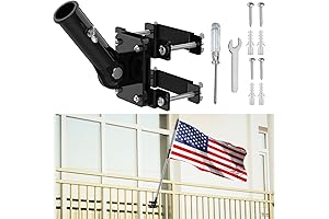 Drill-Free Flag Pole Holder for Balcony Railings and Fences (1 inch Flagpole)