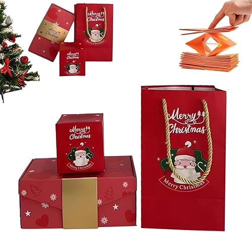 Caja de regalo sorpresa explosión, cajas de regalo sorpresa de Feliz Navidad, caja de regalo explosión para dinero y cumpleaños, caja de regalo