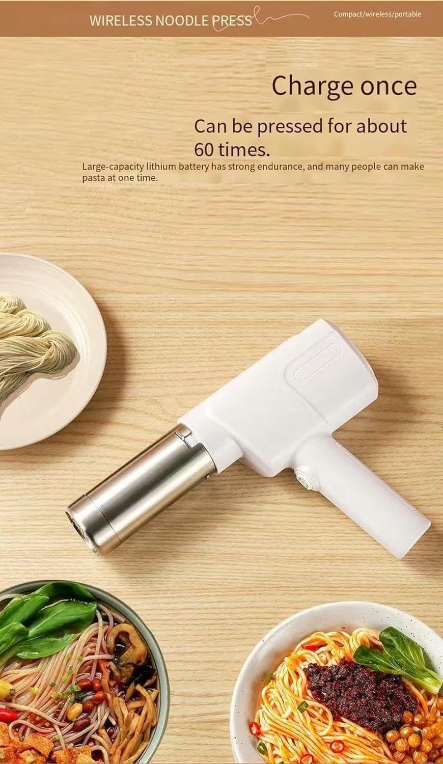 Handheld Electric Noodle Press - Automatic 304 Stainless Steel Noodle Maker for Home Use