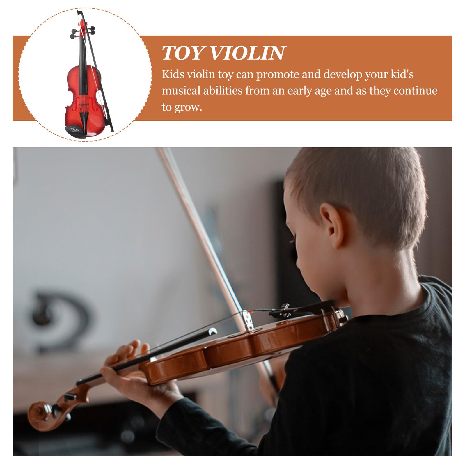 BESPORTBLE Violino Giocattolo Per Bambini, Strumento Musicale Educativo in Plastica Sicura, Piccolo Violino Didattico Per Principianti, Gioco Creativo Per Sviluppo Musicale Infantile