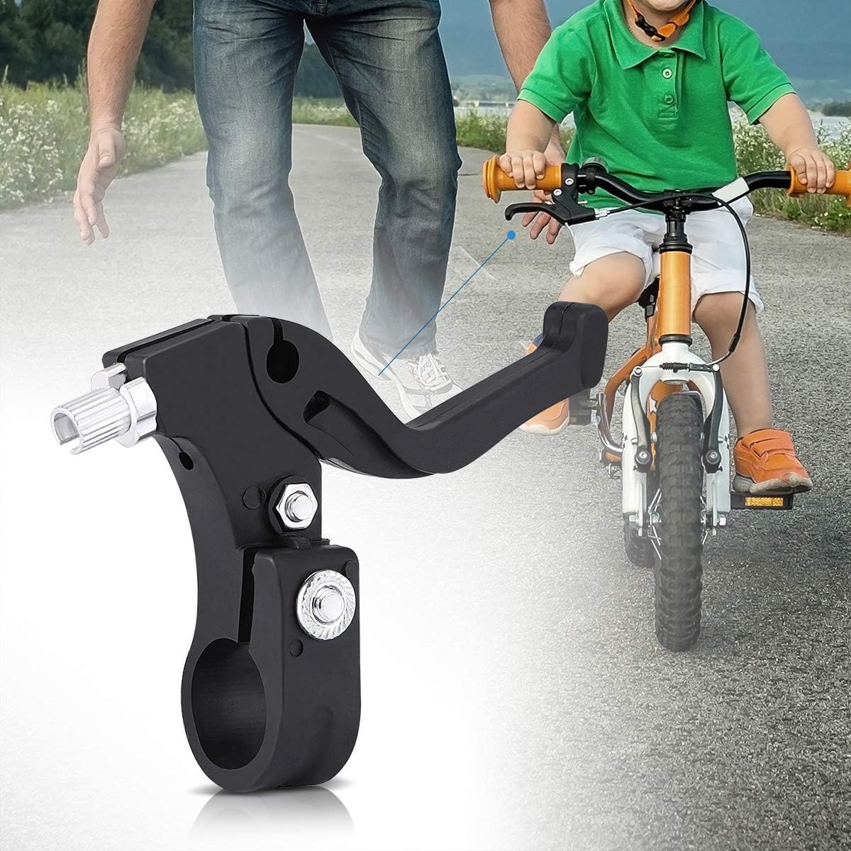 Bike Brake Levers, 2 Pcs Kids Bicycle Brake Handle - Cycling Brake Levers for Children Bicycle, Road Bike Spare Parts (Black) : Sports & Outdoors