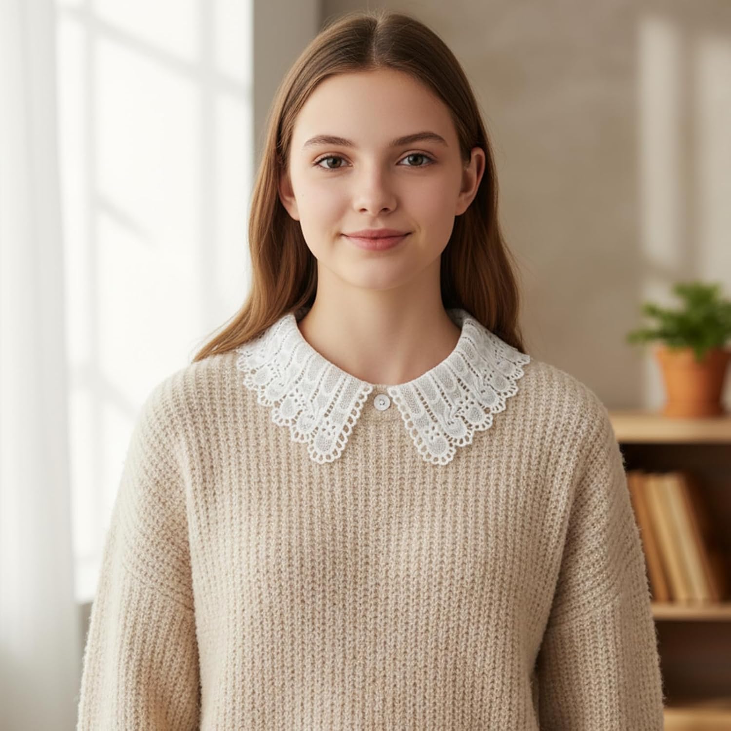 Fake Collar for Women Shirts, Detachable Blouse Dickey Collar Half Shirts White Fake Shirt Collars for Women & Girls - Image 6