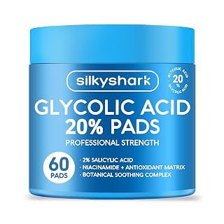 Glycolic Acid 20% Resurfacing Pads (60 Count), 20% Ultra Pure Glycolic Acid + 2% Salicylic Acid, Exfoliating Peel Pads for Face & Body, Effective Chemical with Vitamin B&C&E - Amazon product rated Grade A