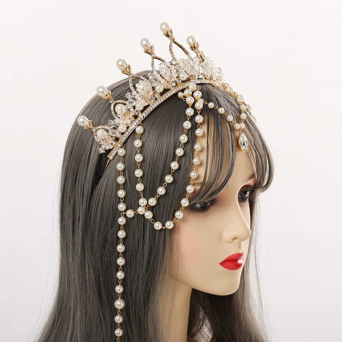 BPURB Wedding Crown Baroque Queen Crown Rhinestone Wedding Crown Tiara for Women Costume Party Hair Accessories