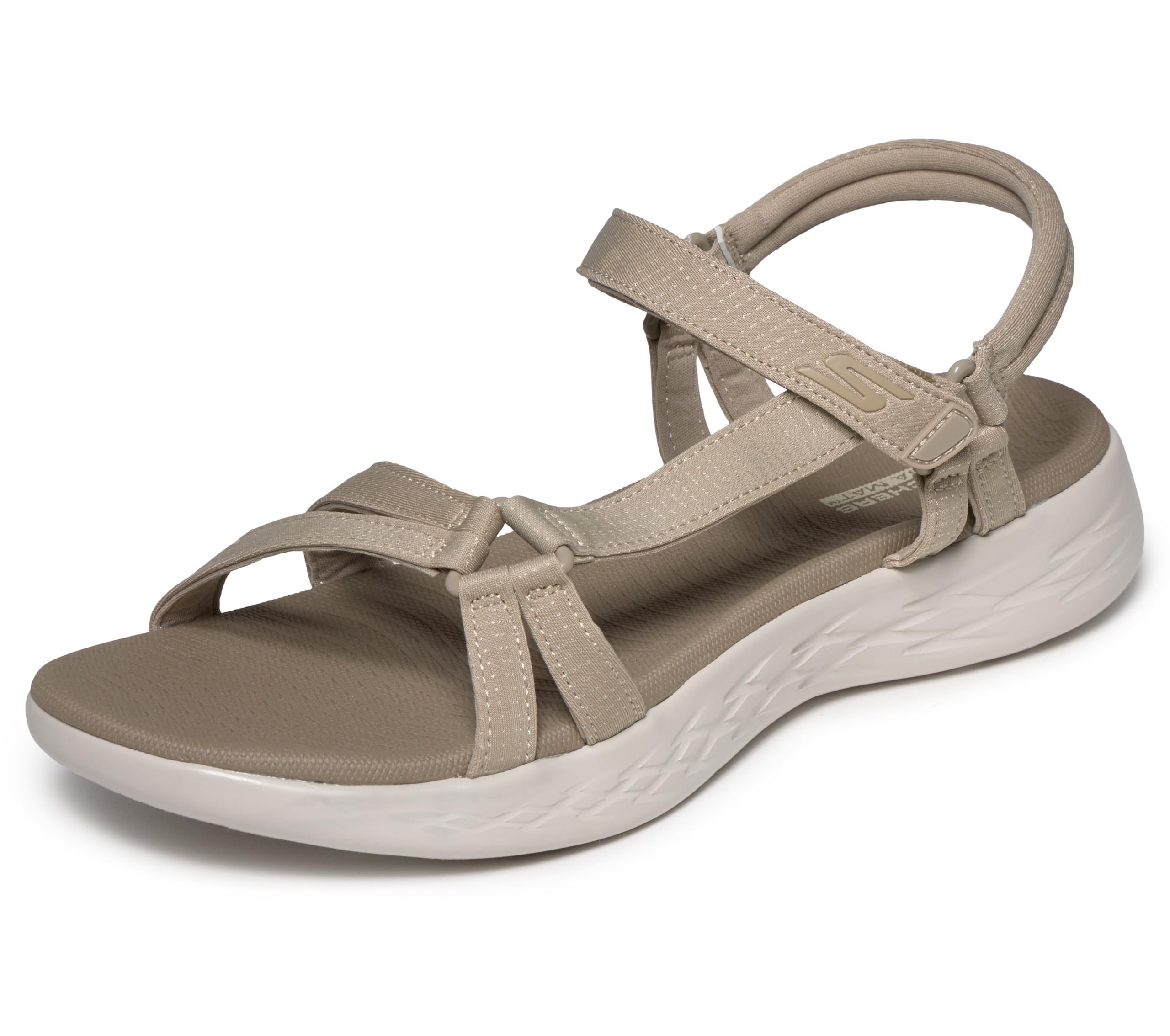 Skechers Women's On-The-go 600-Brilliancy Sport Sandal, Beige/White, 6 UK