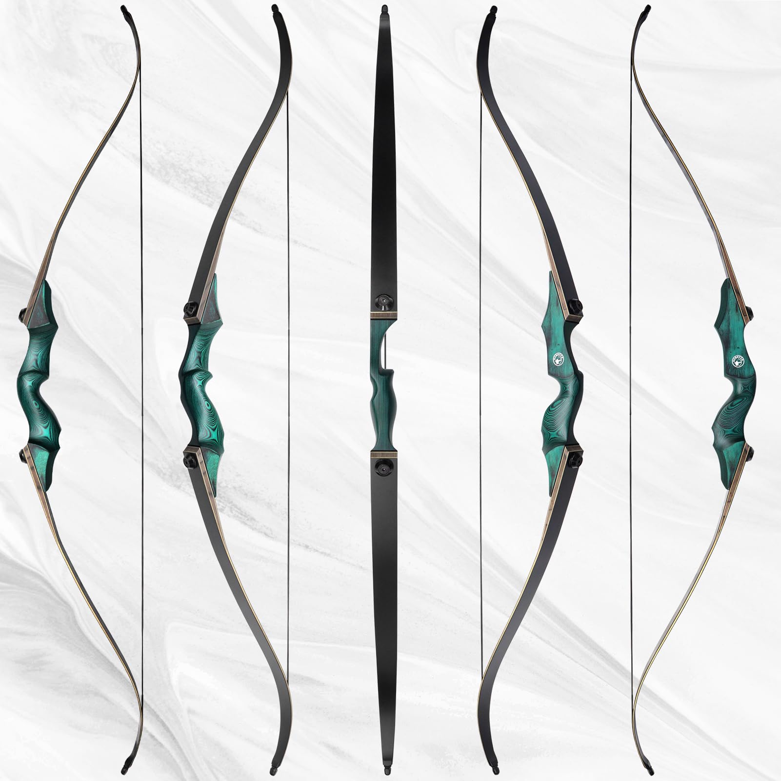 60 Zoll Takedown Recurve Bogen 20-60lbs Rechtshänder Bogenschießen mit Pfeil Köcher und Ziel Parper Bogenschießen Recurve Bogen und Pfeil für Erwachsene Jagd Schießen