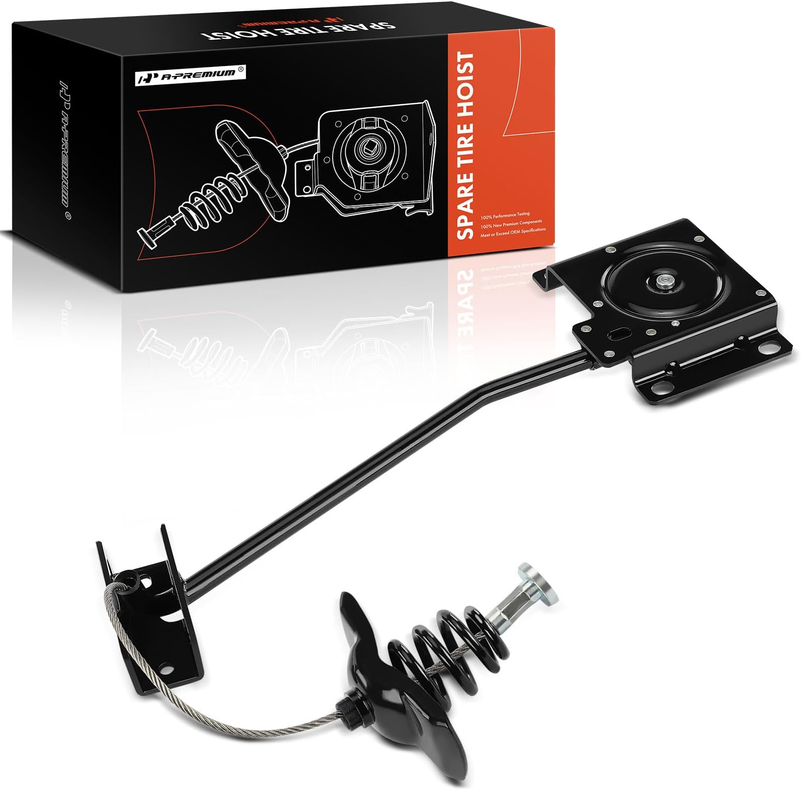 A-Premium Spare Tire Hoist Spare Tire Winch Carrier Compatible with Toyota and Lexus Models - Highlander 2004-2007, RX330 2004-2006, RX350 2007-2009, Replace# 519000E011, 519000E012